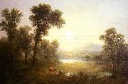 Asher Brown Durand Lake Scene in the Mountains oil on canvas